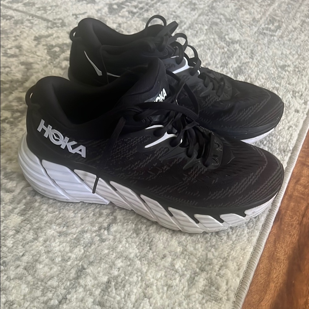 Hoka womens Black and White Athletic Shoes